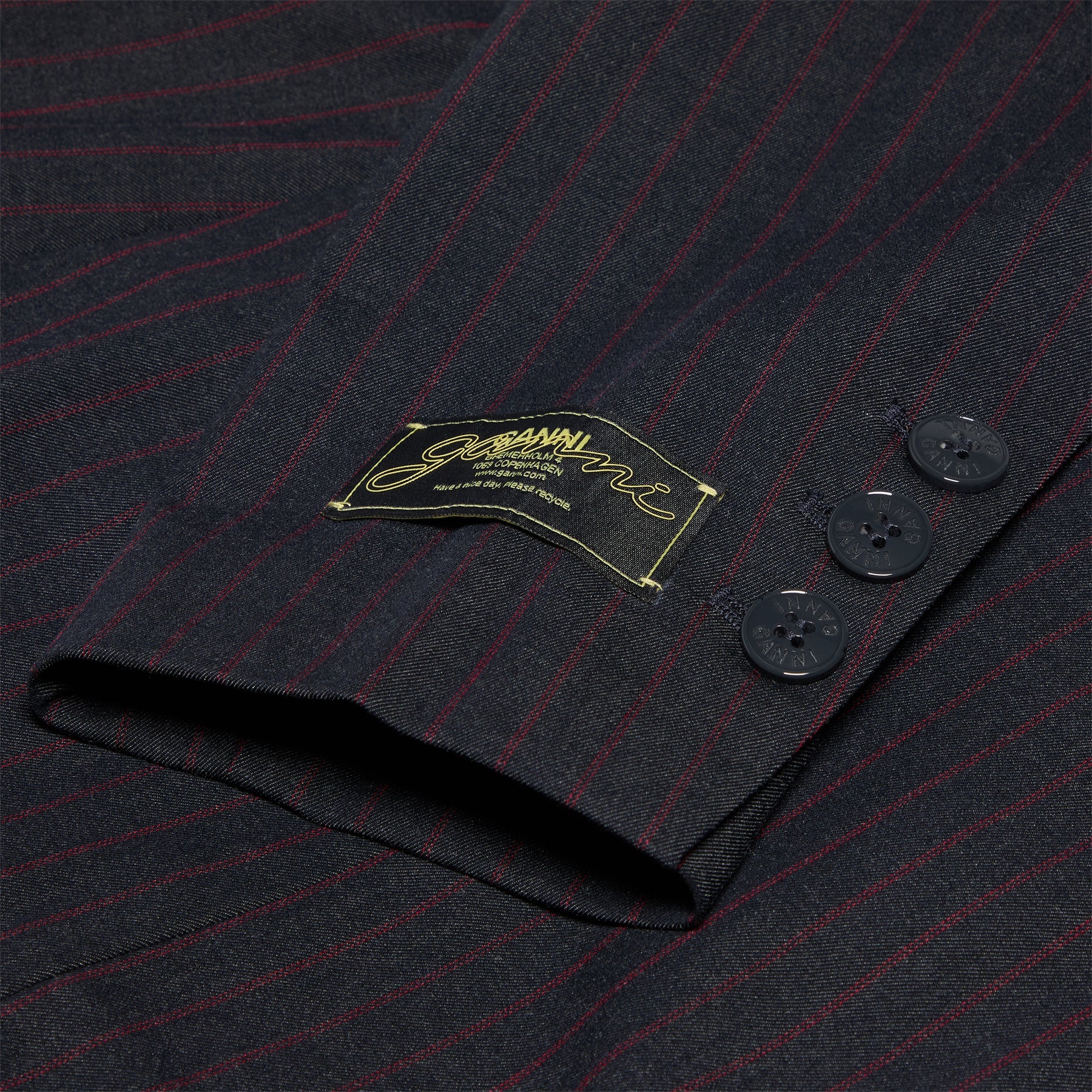 GANNI Stretch Stripe Blazer (Phantom)