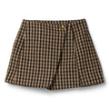 GANNI Check Wool Mix Skirt (Chicory Coffee)