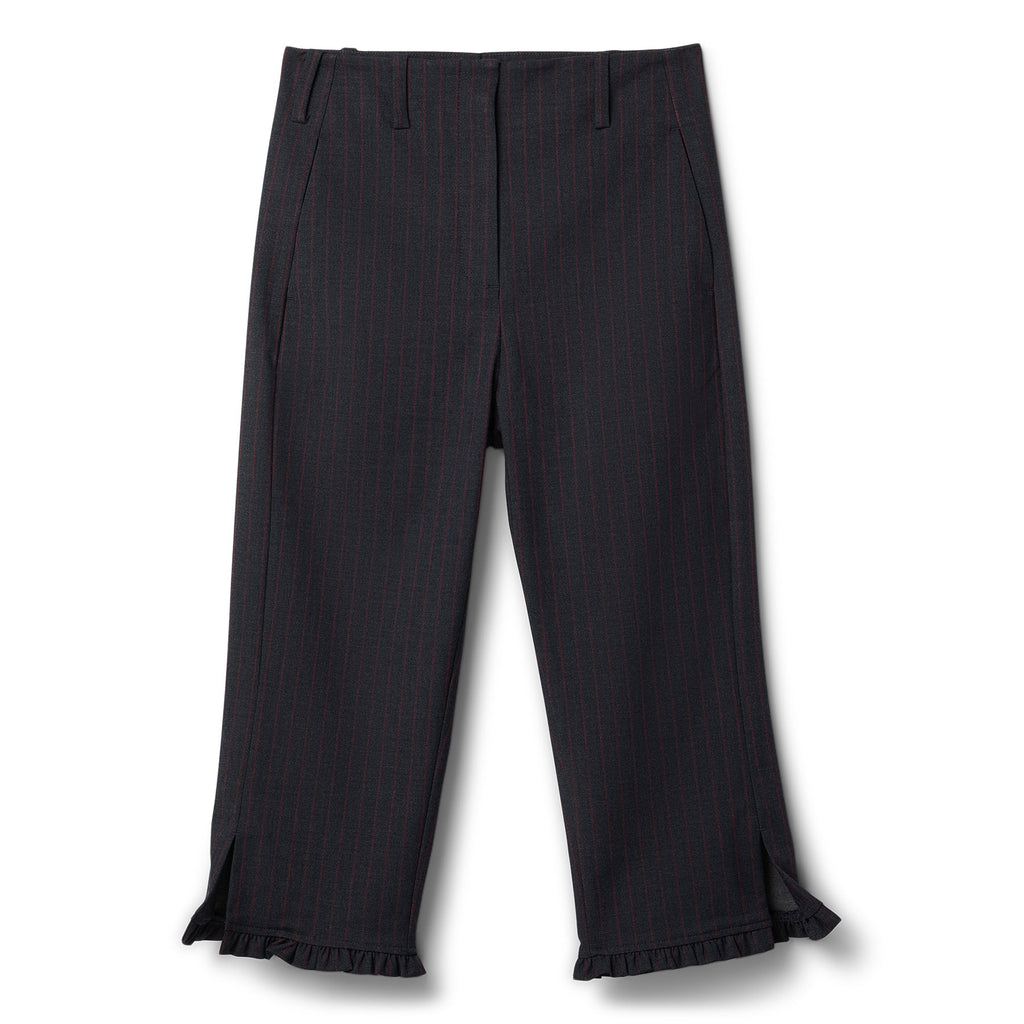 GANNI Stretch Stripe Tailoring Capri Pants (Phantom)