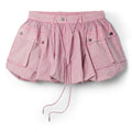 GANNI Washed Stretch Cotton Mini Bubble Skirt (Bleached Mauve)