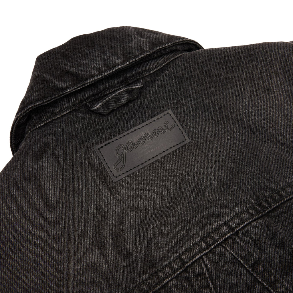 GANNI Rigid Denim Jacket (Black Washed)