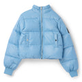 GANNI Shiny Nylon Short Puffer Jacket (Blissful Blue)