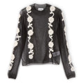 GANNI Sheer Flower Crochet Turtleneck (Black)