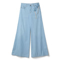AREA Crystal Rosette Wide Leg Jean (Super light blue)