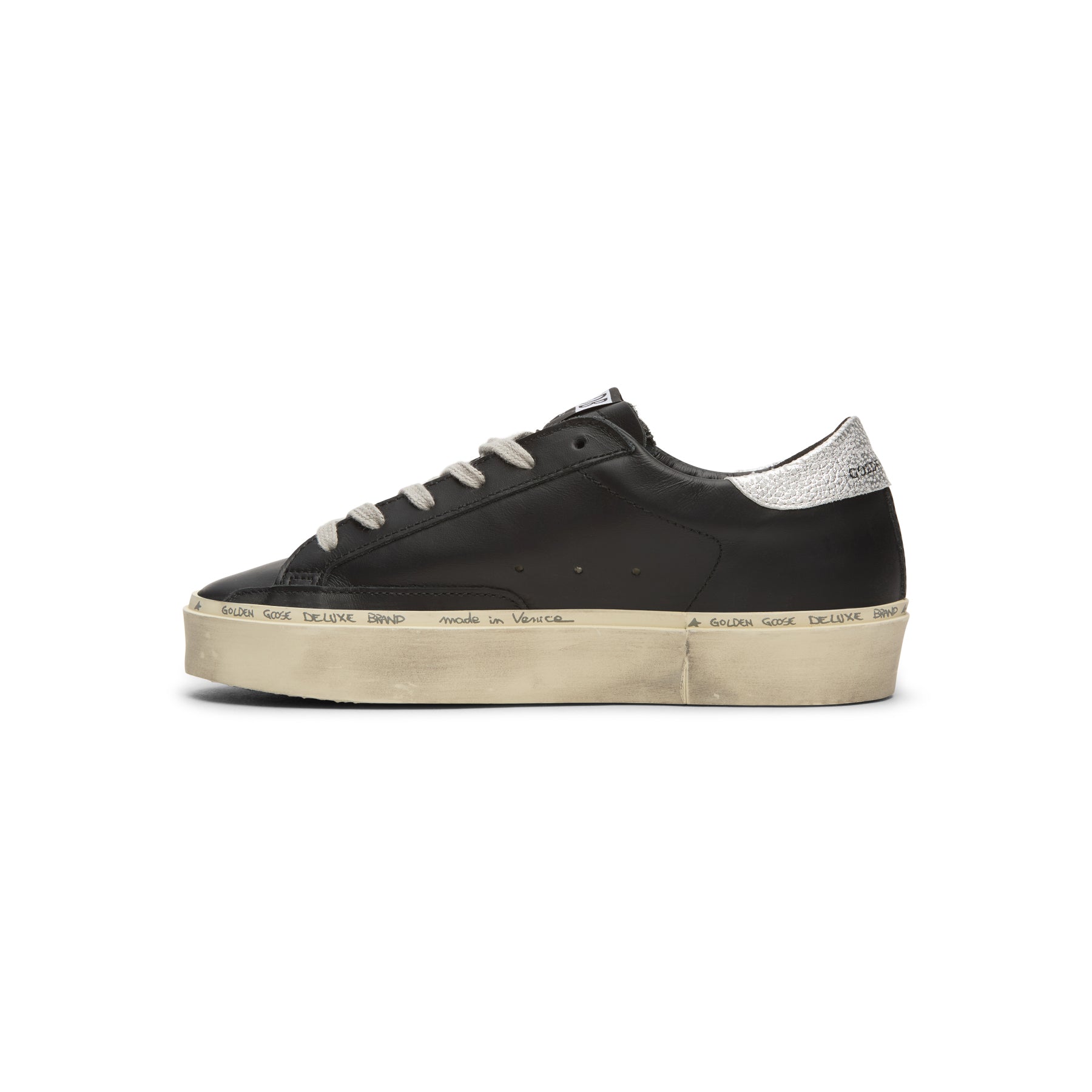 Golden Goose Hi Star Leather Upper Laminated Star (Black/Silver)