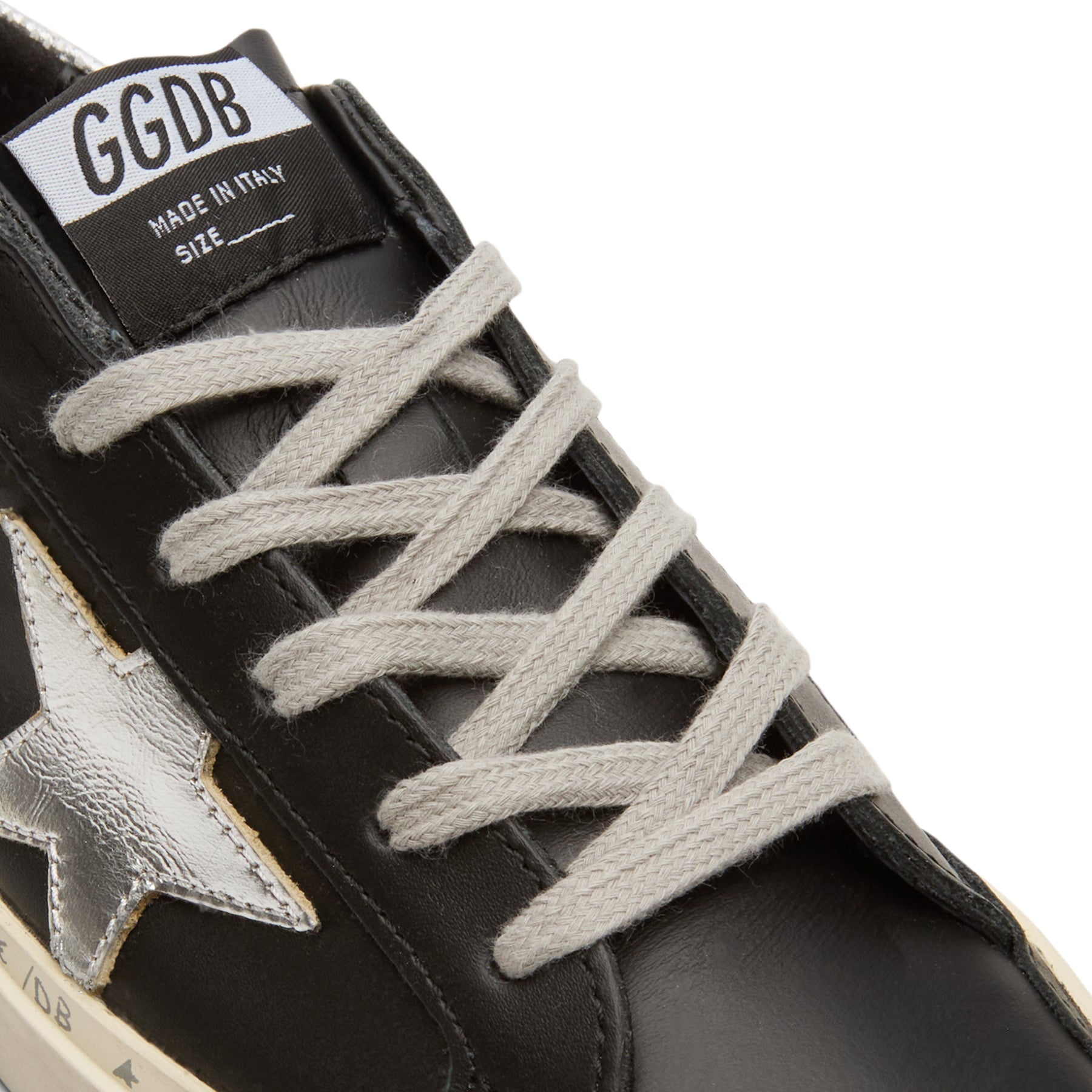 Golden Goose Hi Star Leather Upper Laminated Star (Black/Silver)
