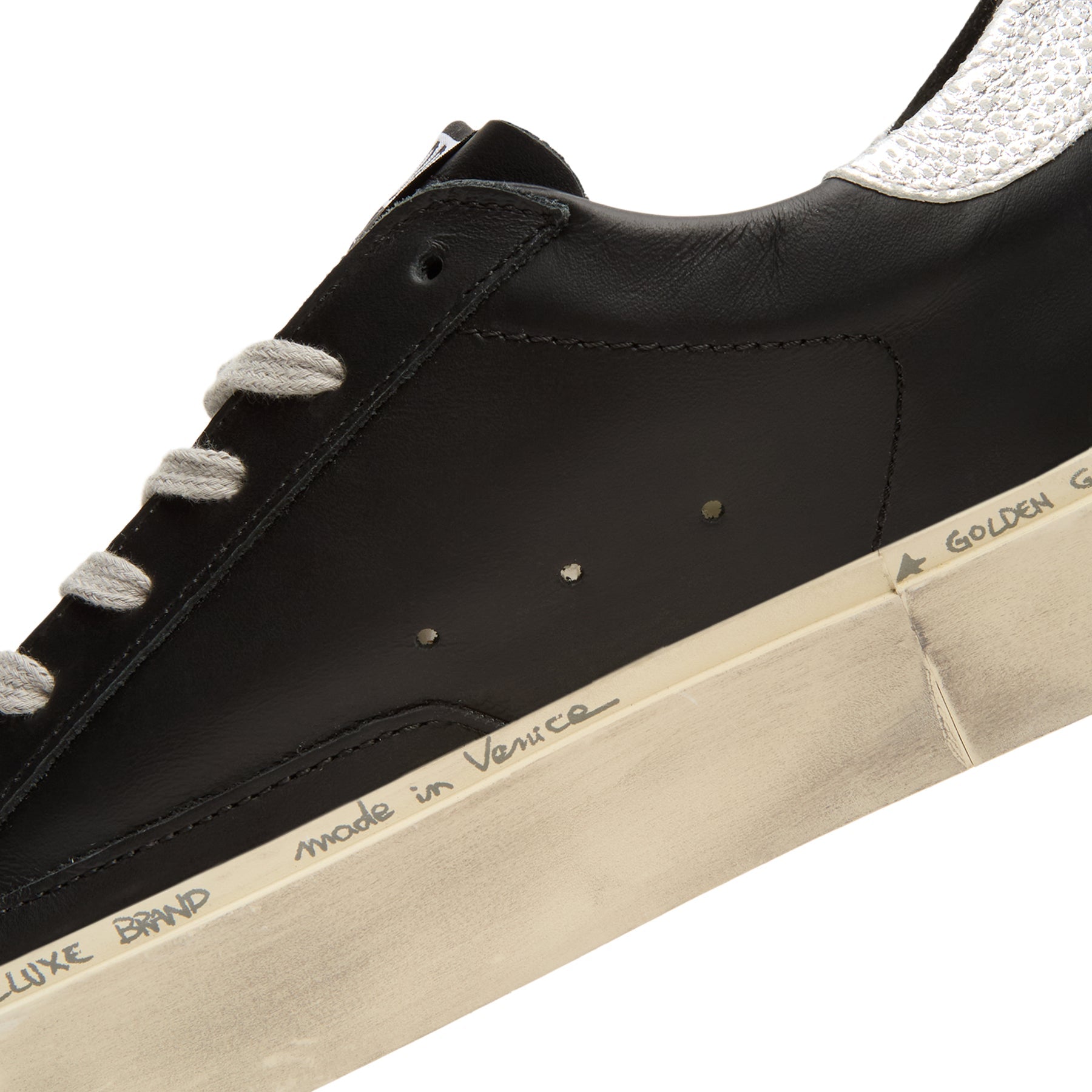 Golden Goose Hi Star Leather Upper Laminated Star (Black/Silver)
