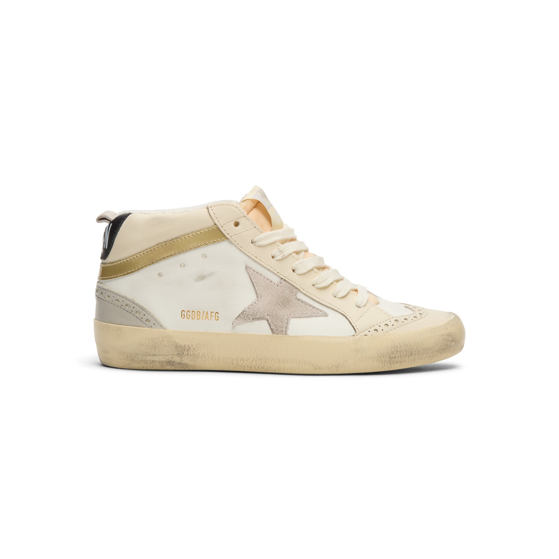 Golden Goose Mid Star Leather Upper And Heel (White/Ivory/Light Lilac/Light Grey/Gold/Black)
