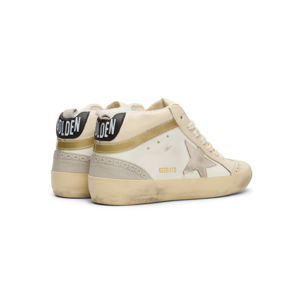 Golden Goose Mid Star Leather Upper And Heel (White/Ivory/Light Lilac/Light Grey/Gold/Black)