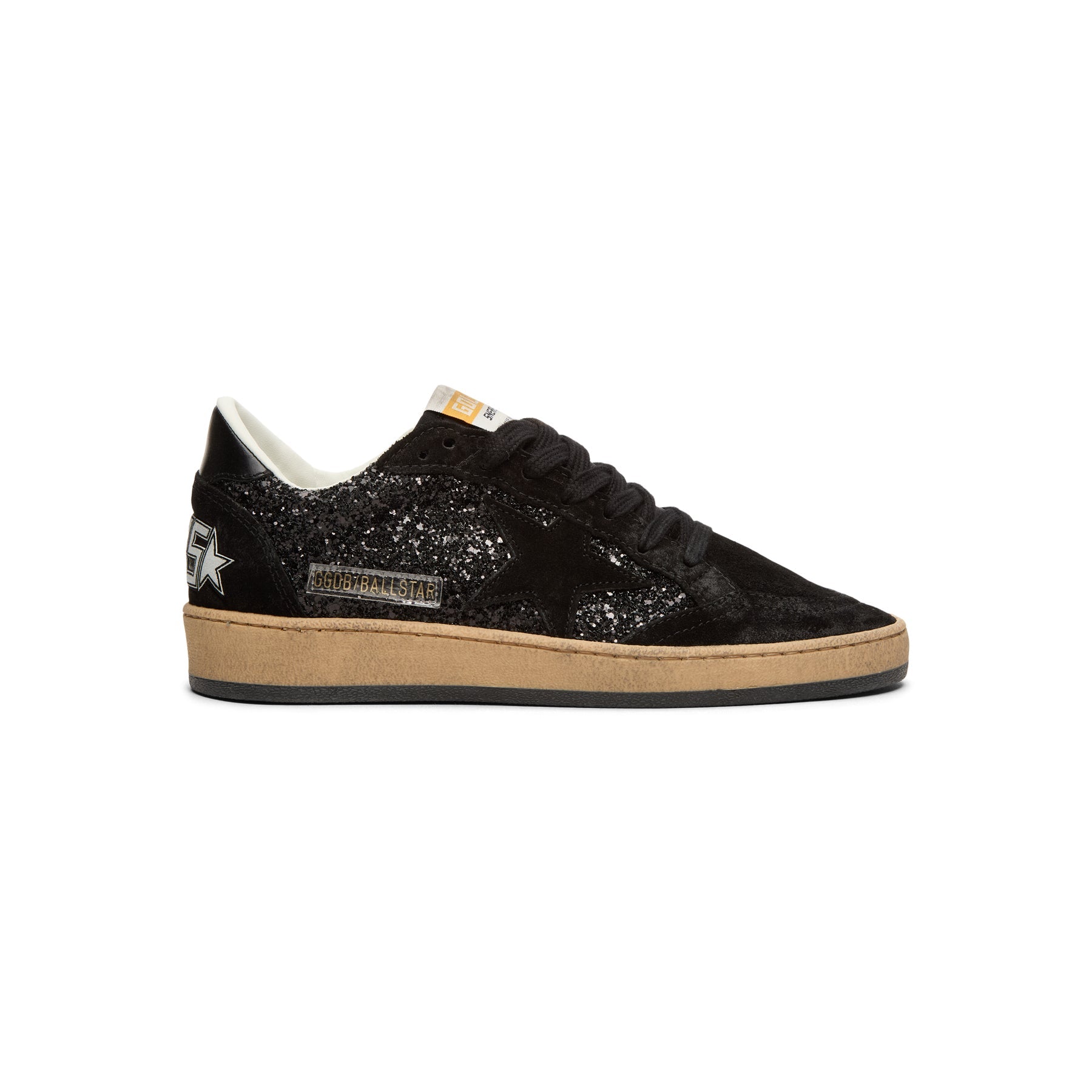 Golden Goose Ballstar Glitter Upper Nylon Tongue Suede (Black)