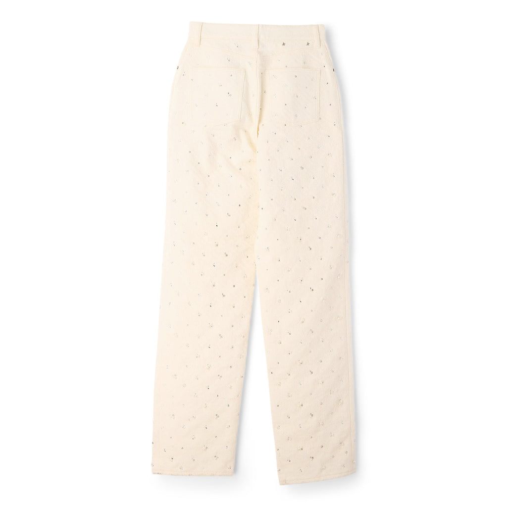 Golden Goose Crystal Beaded Denim Pant (Off White)