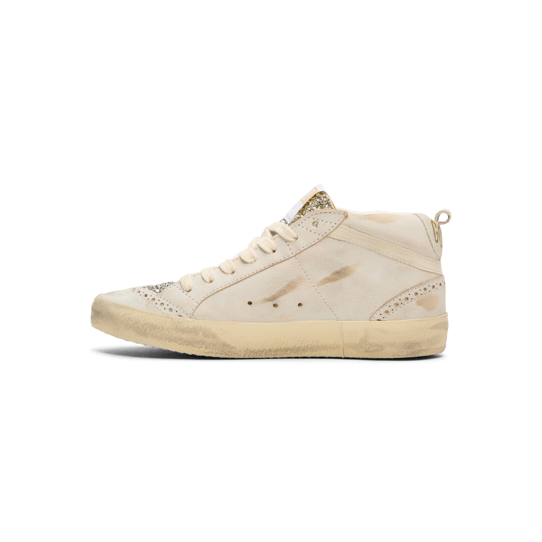 Golden Goose Mid Star Leather Upper And Toe (Beige/Platinum)