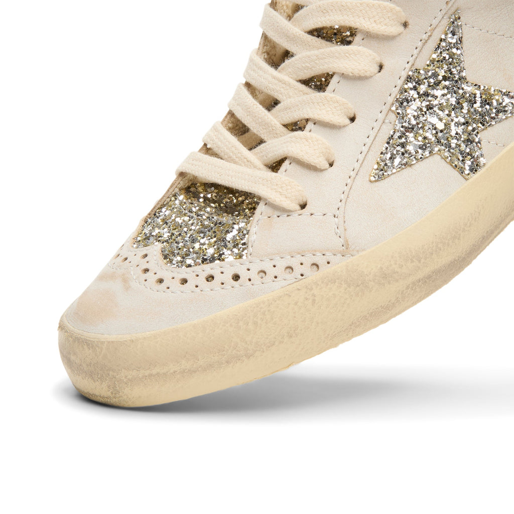 Golden Goose Mid Star Leather Upper And Toe (Beige/Platinum)
