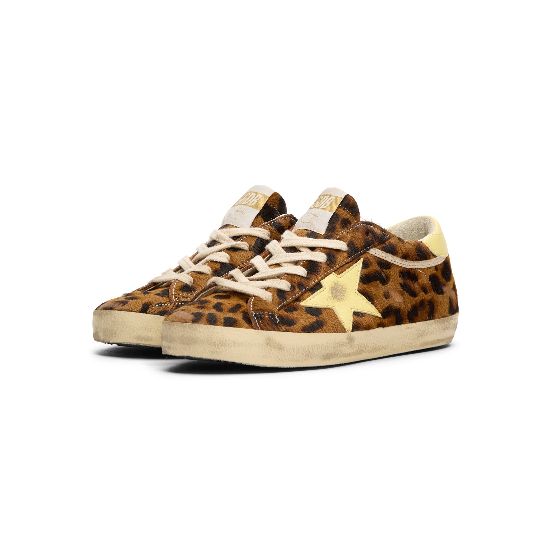 Golden Goose Super-Star Horsy Upper Toe And Tongue (Leopard/Pale Yellow)