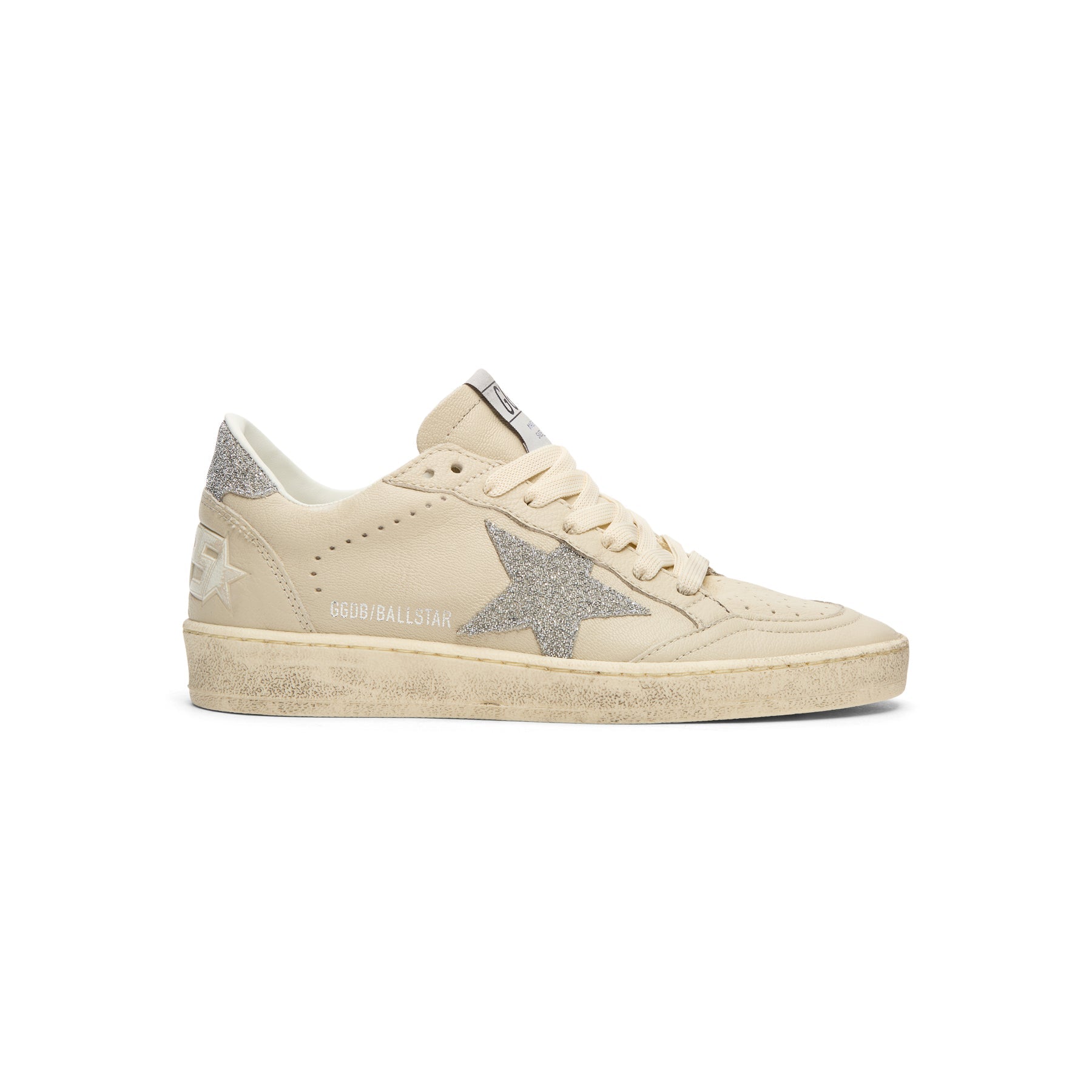 Golden Goose Ballstar Nappa Upper Toe And Spur (Cream/Crystal)