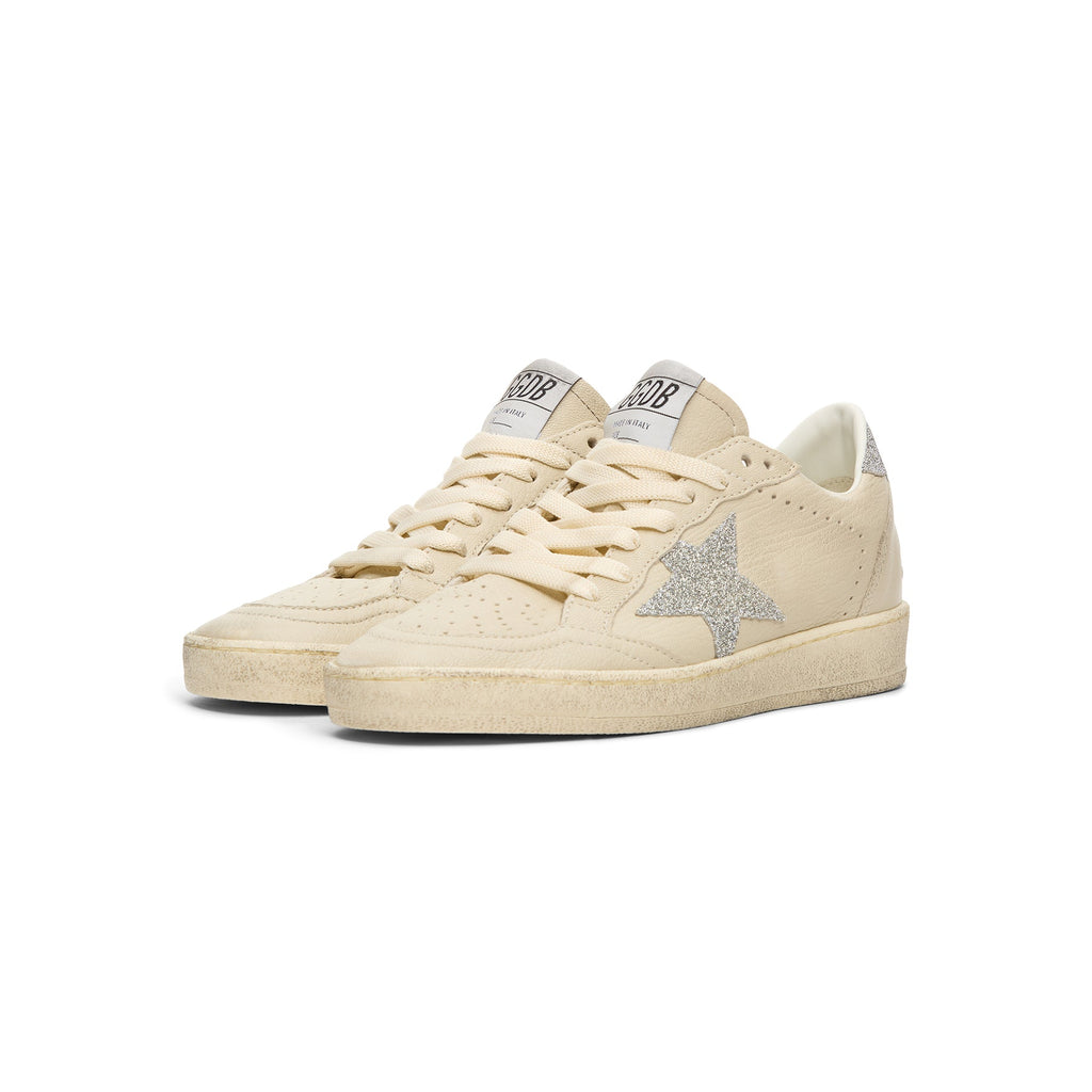Golden Goose Ballstar Nappa Upper Toe And Spur (Cream/Crystal)