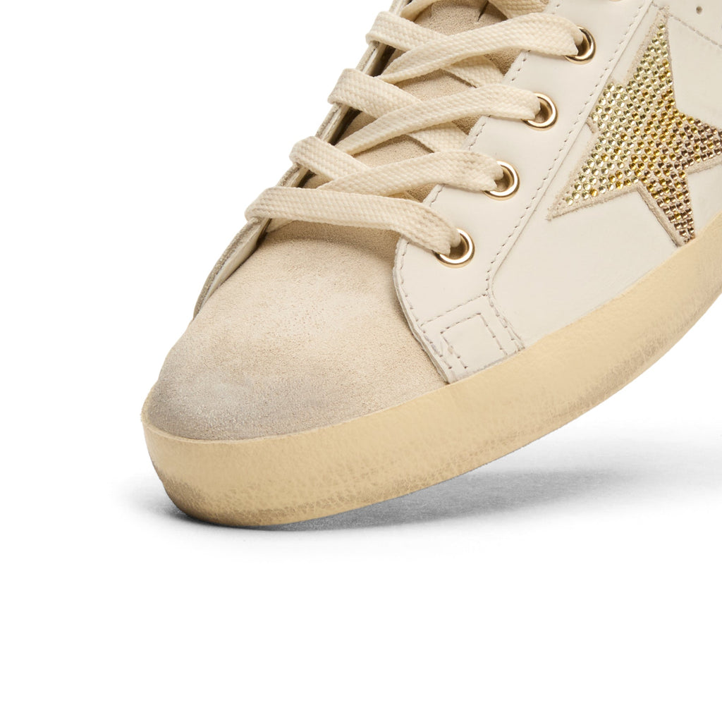 Golden Goose Super-Star Leather Upper Star And Heel (White/Coffee Brown/Seedpearl)