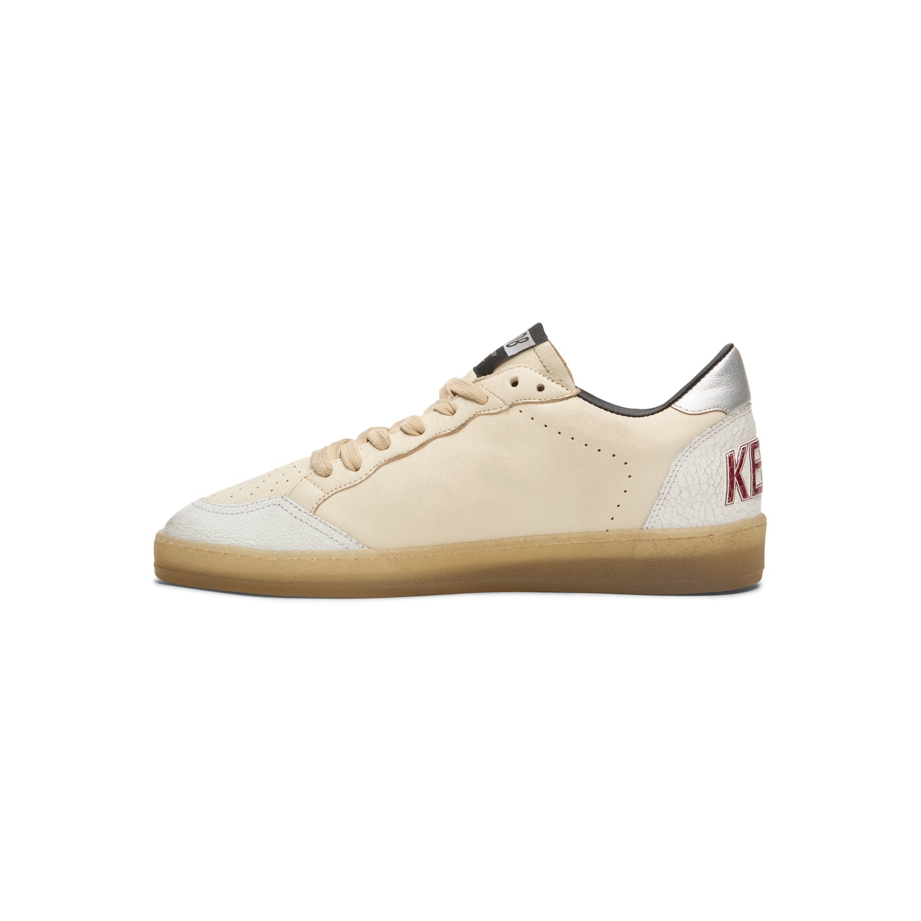 Golden Goose Ballstar Nappa Upper And Tongue Crack (Butter Beige/White/Red/Silver)