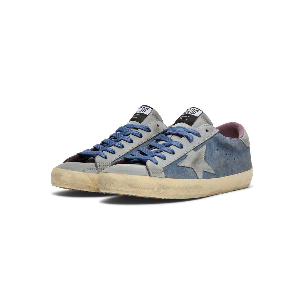 Golden Goose Super Star Suede And Nabuk Upper (Blue Denim/Silver Blue)