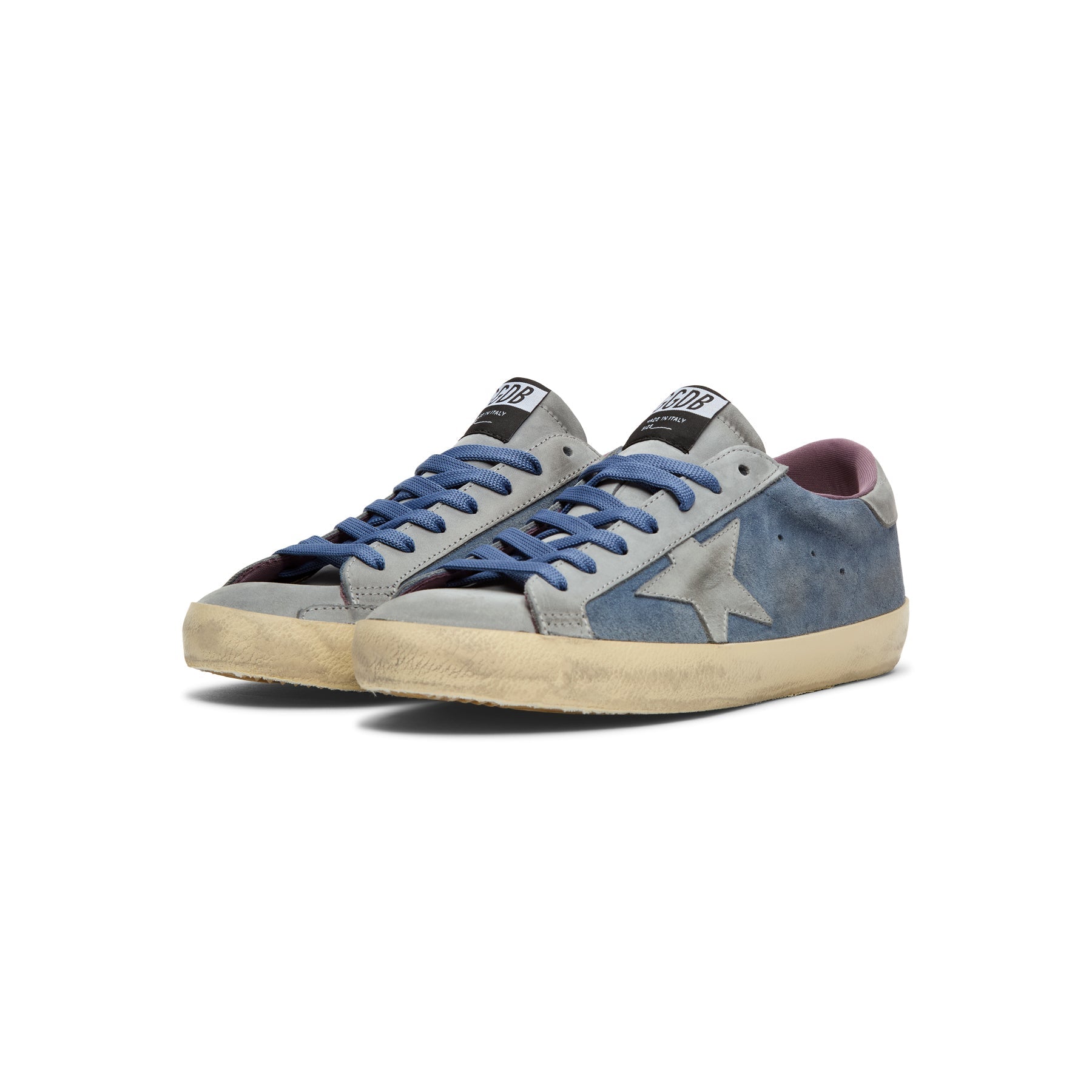 Golden Goose Super Star Suede And Nabuk Upper (Blue Denim/Silver Blue)