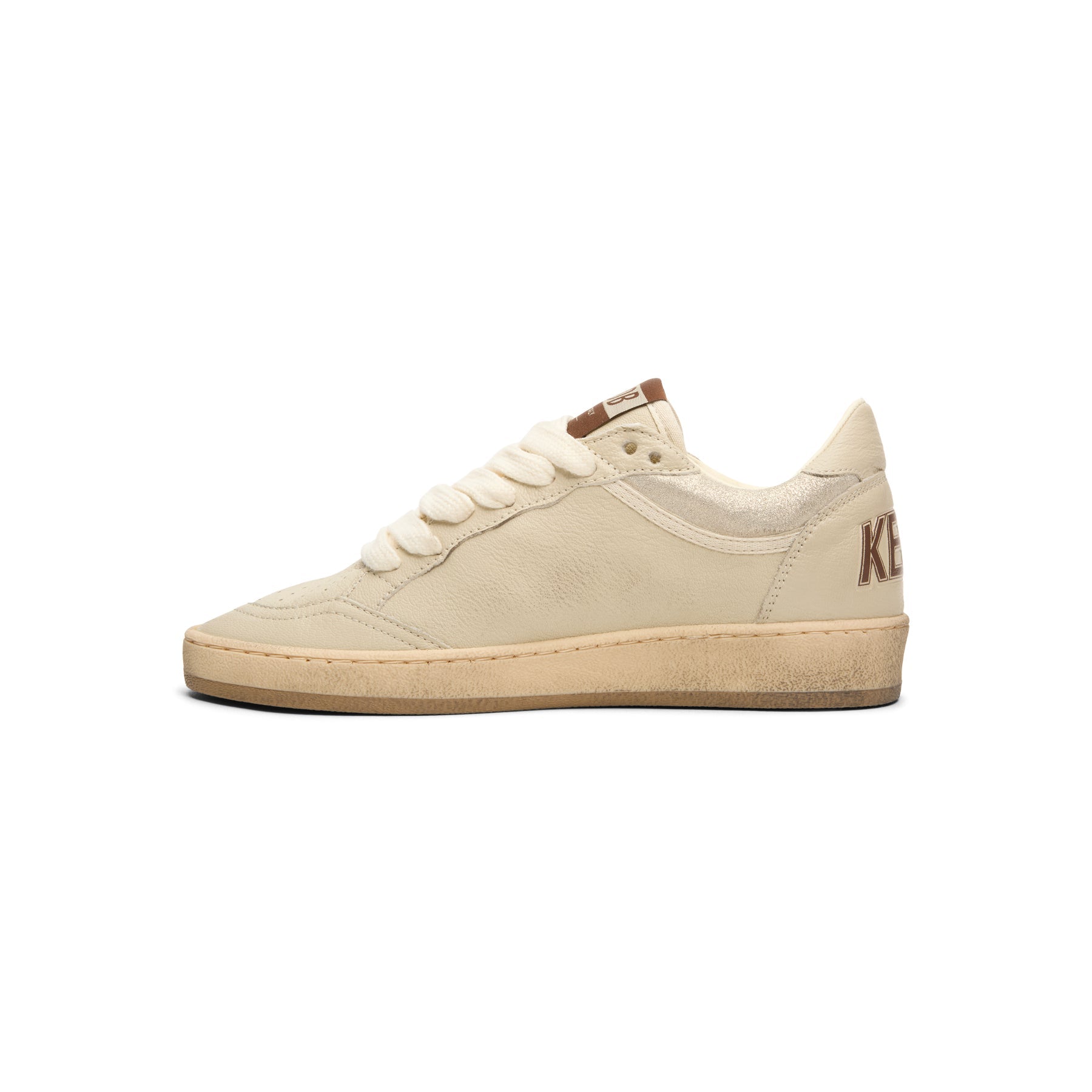 Golden Goose Ballstar Nappa And Glitter Leather Upper (Cream/Light Grey/Grey)