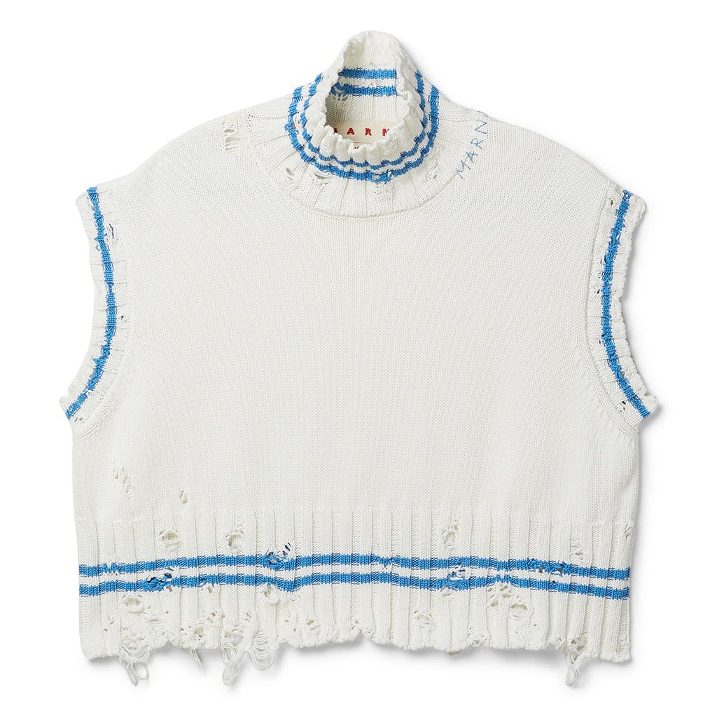 MARNI Cropped Turtleneck Sweater (Lily white)