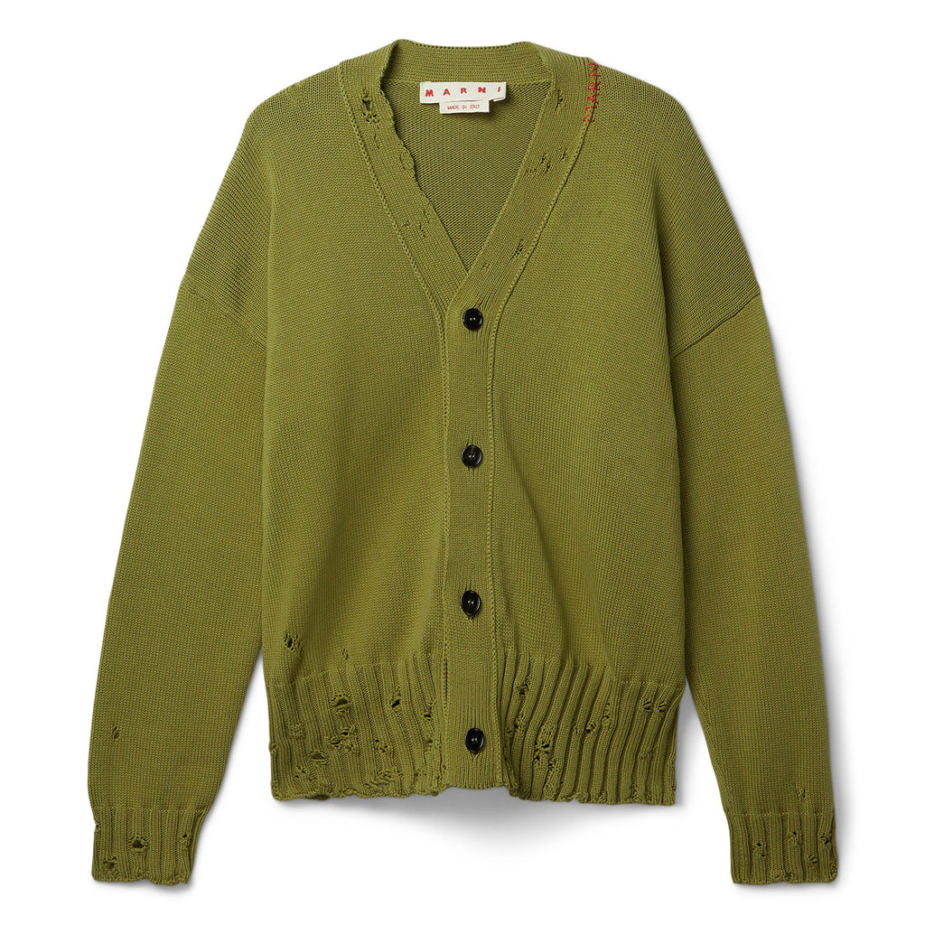 MARNI Symbol Cotton Cardigan (Grass)