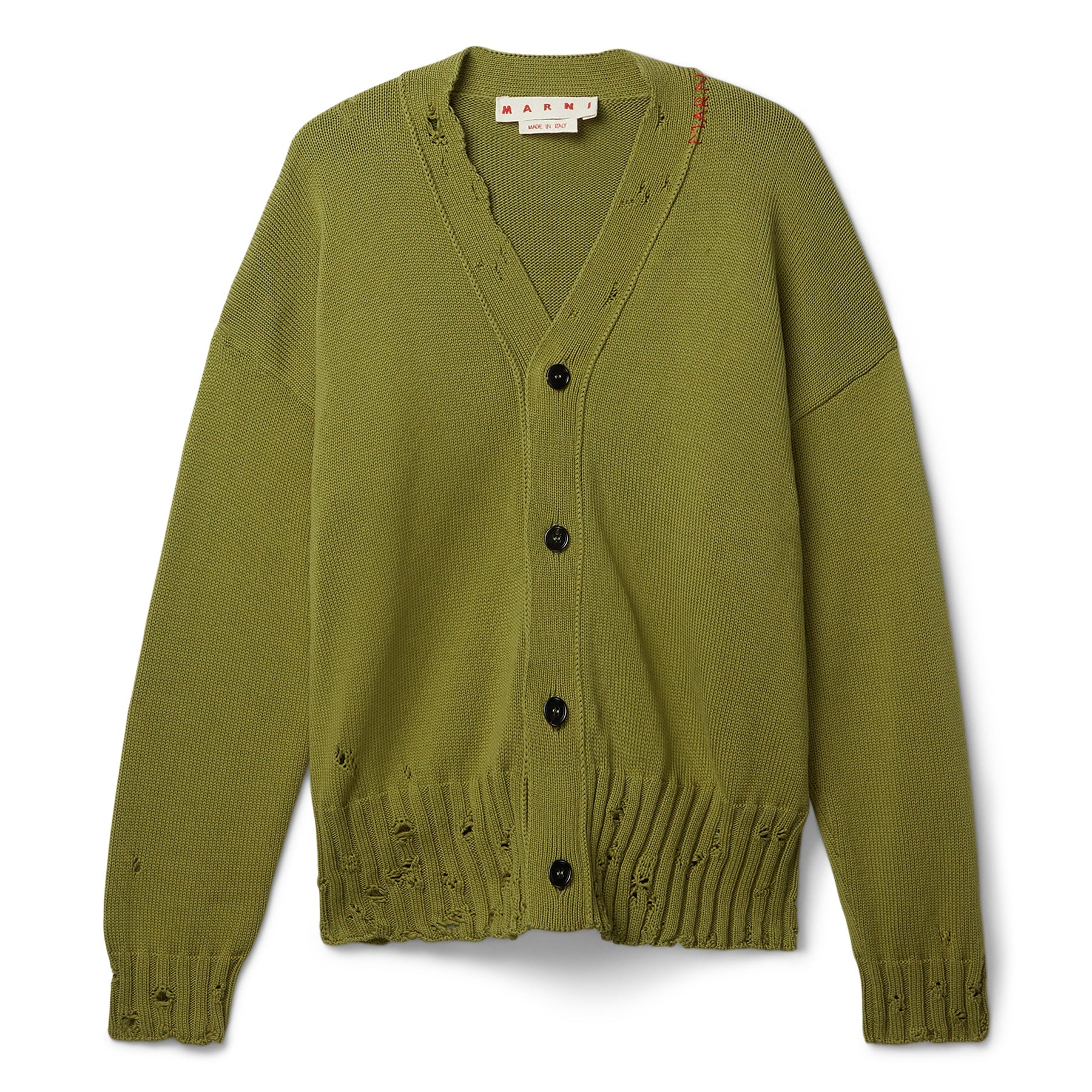 MARNI Symbol Cotton Cardigan (Grass)