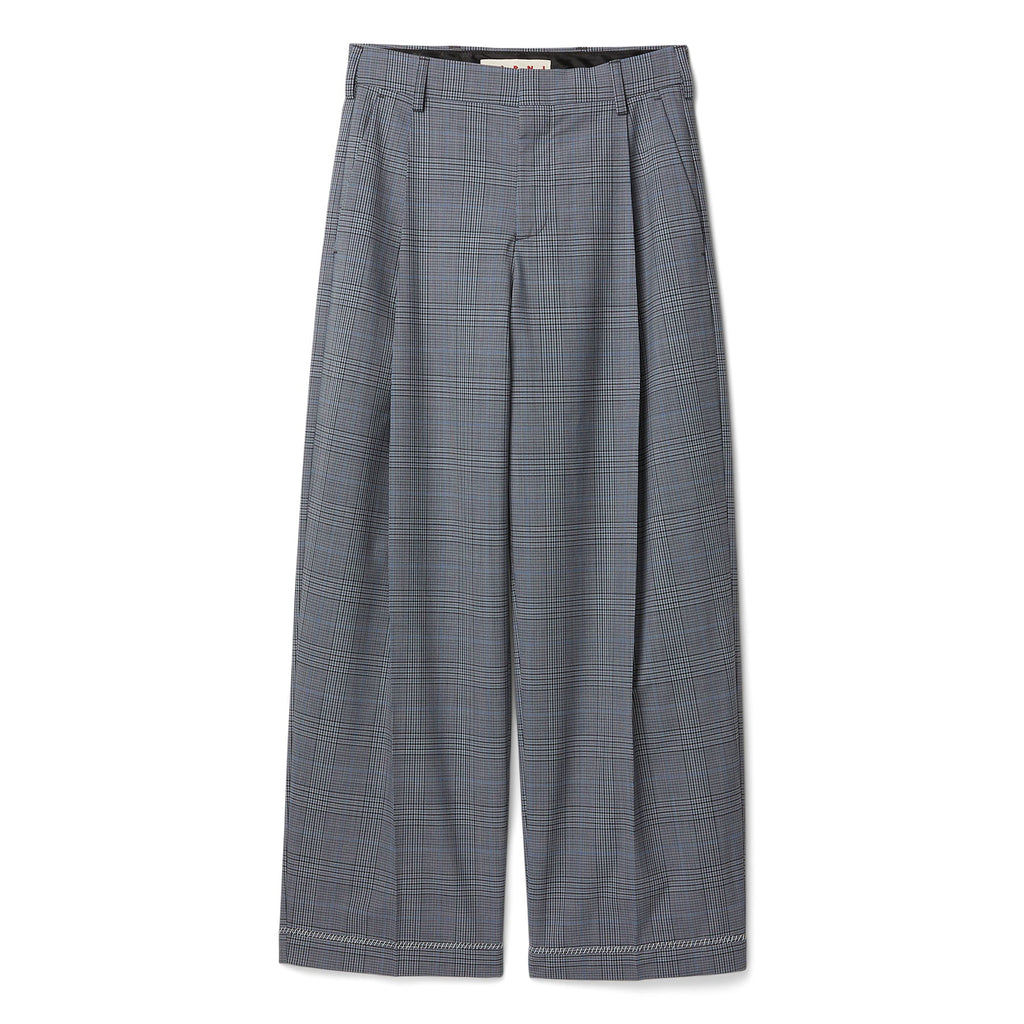 MARNI Prince of Wales Wool Check Trousers (Truffle)