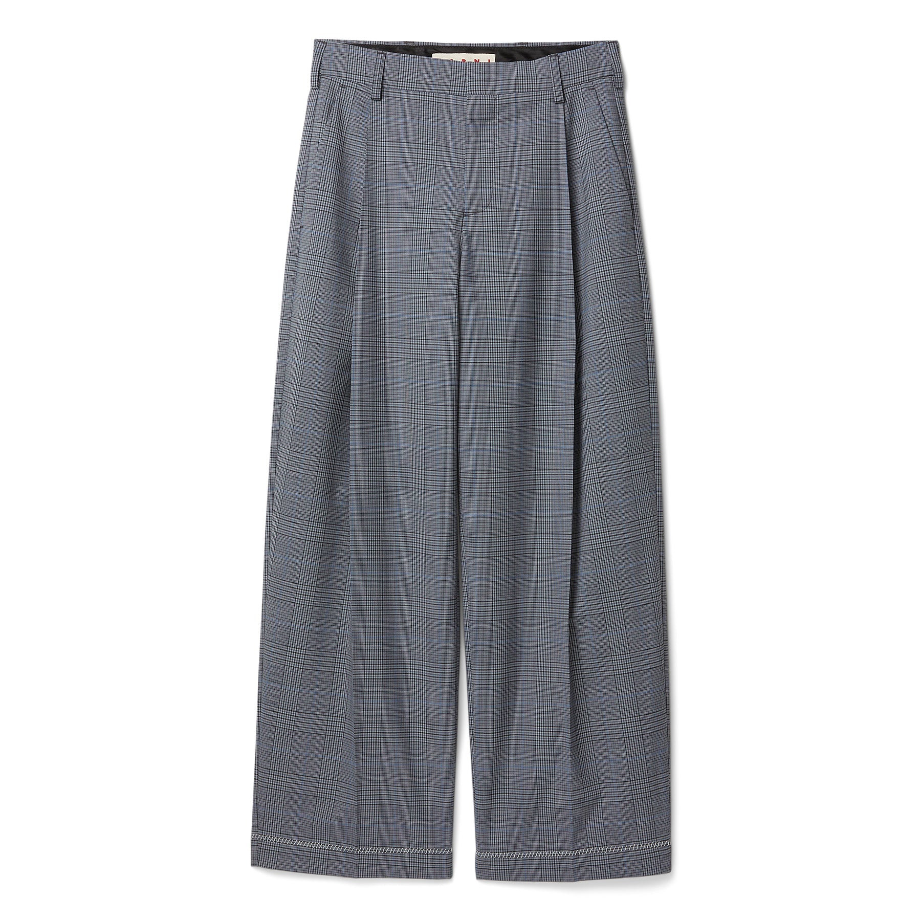 MARNI Prince of Wales Wool Check Trousers (Truffle)