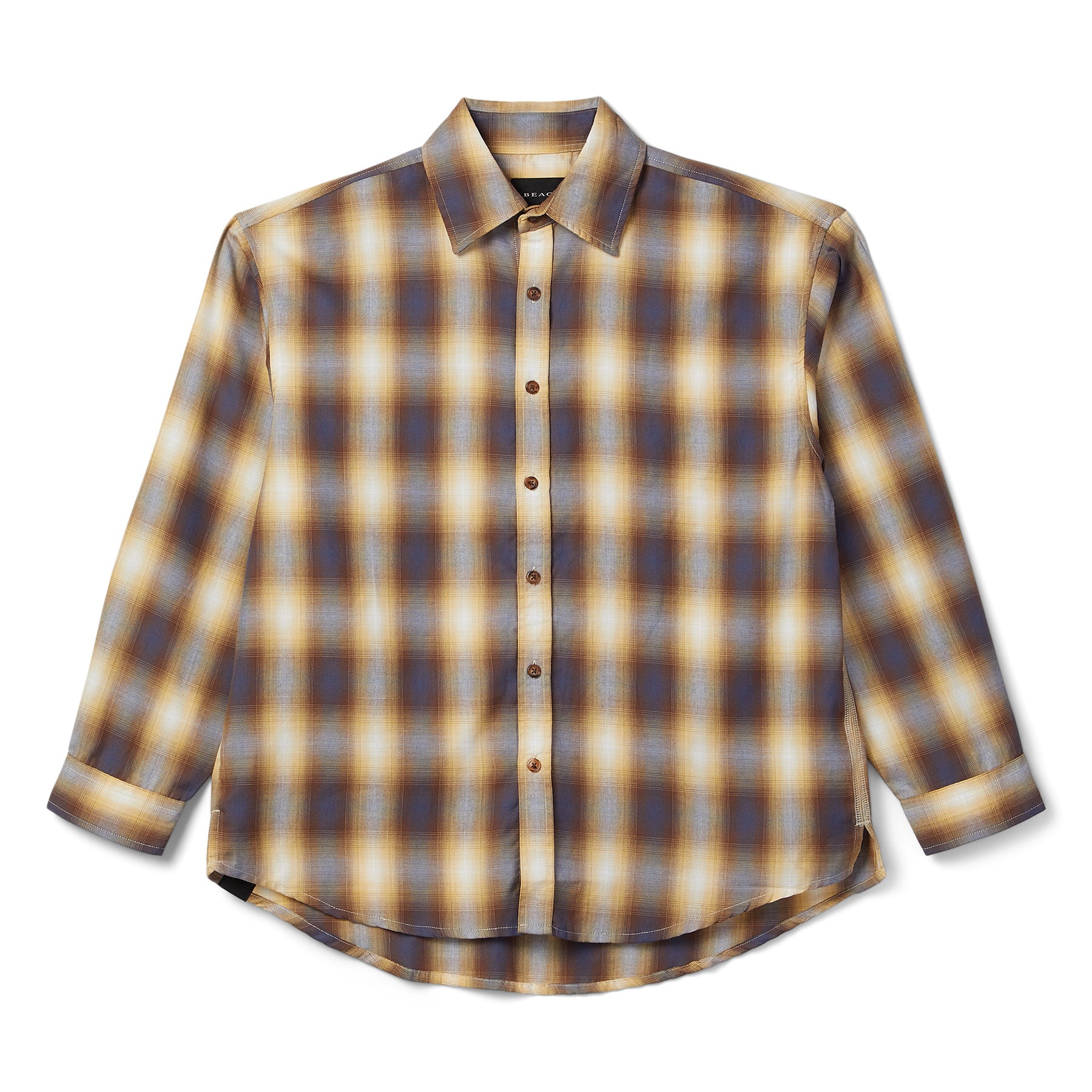 Beach Brains Big Long Sleeve Shirt (Sun plaid)