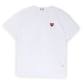Comme Des Garcons PLAY Mesh Red Emblem T-Shirt (White)