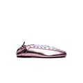 GANNI Eyelets Lace Up Ballerina Crinkle Metallic (Cameo Pink)