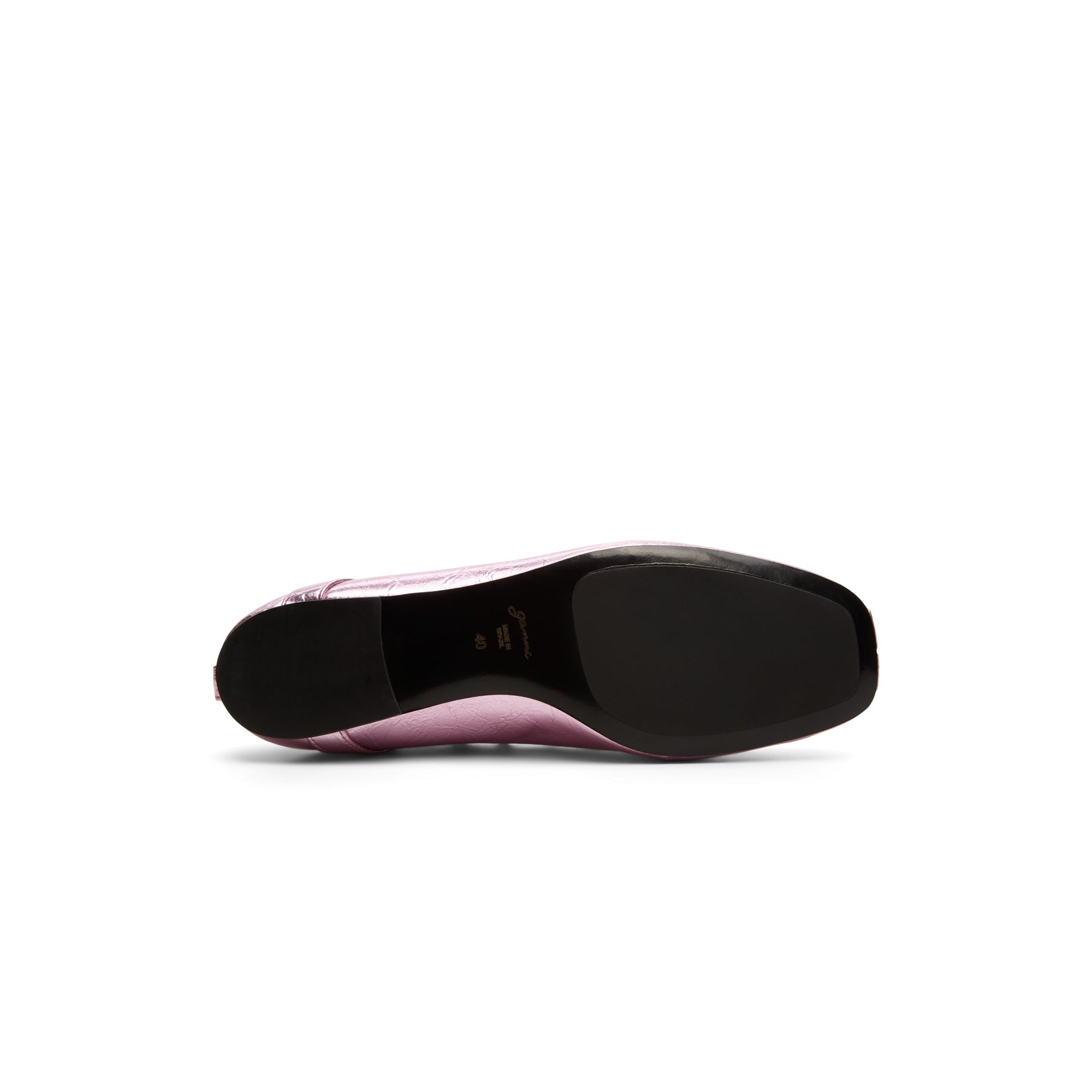 GANNI Eyelets Lace Up Ballerina Crinkle Metallic (Cameo Pink)