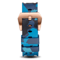 Blue Camo Strap With Rose Gold Buckle