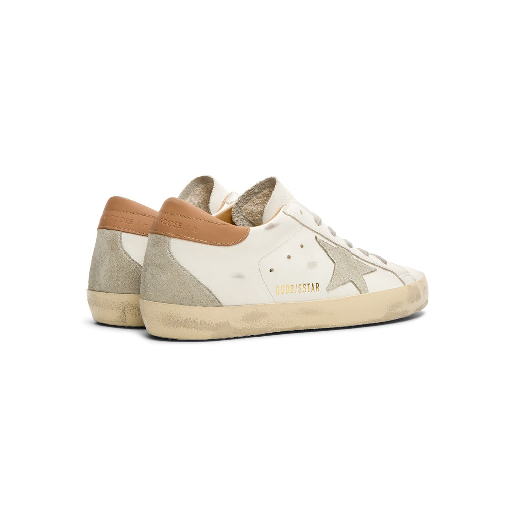 Golden Goose Super-Star Leather Upper And Heel Suede (White/Ice/Light Brown)
