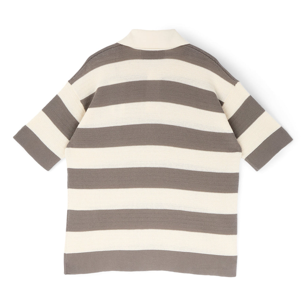 AMI Short Sleeves Polo With AMI De Coeur Patch (Blanc creme/Carbone)