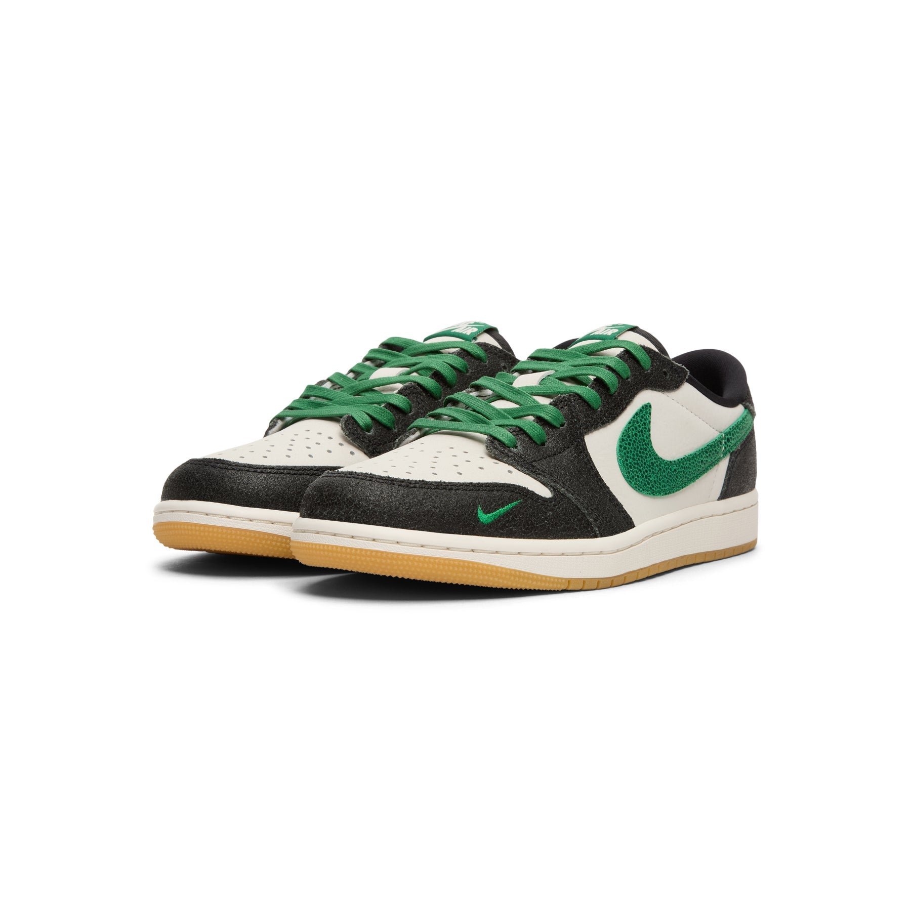 1 Retro Low OG GS "Phantom and Pine Green" (Phantom/Pine Green-Black)