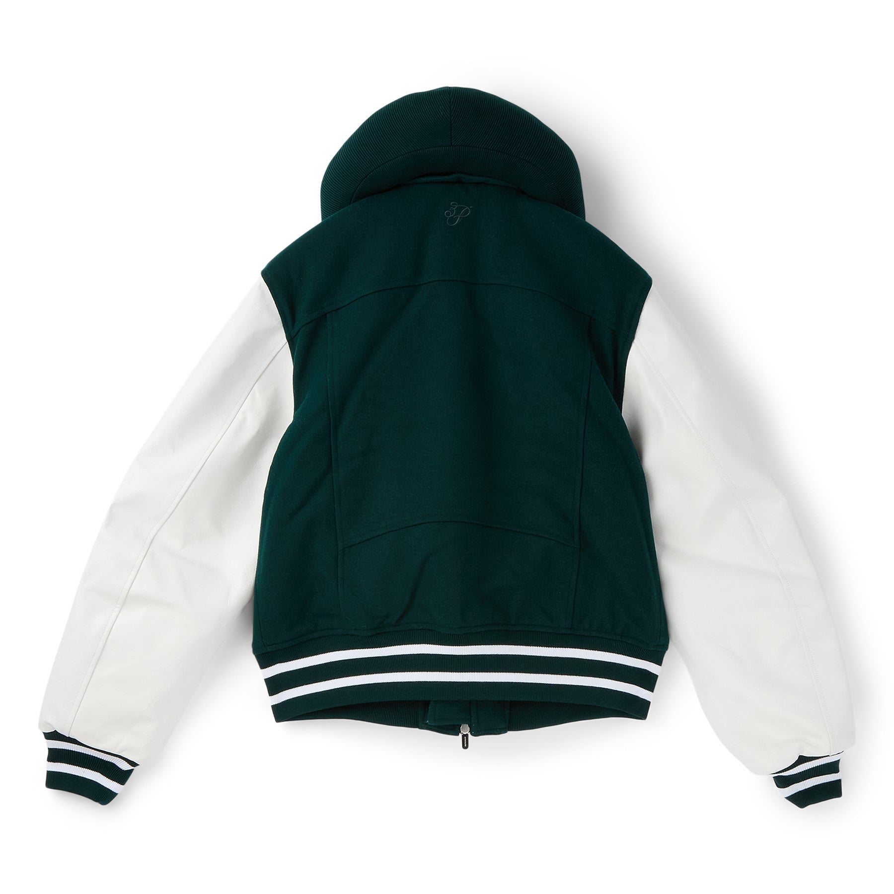 3.Paradis Flying Dove Pillow Neck Varsity Jacket (Green)