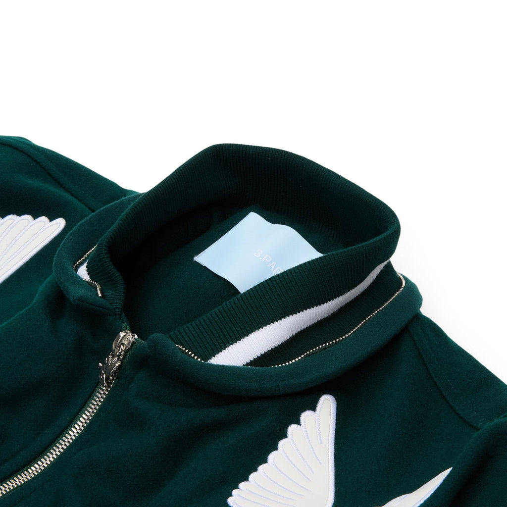 3.Paradis Flying Dove Pillow Neck Varsity Jacket (Green)