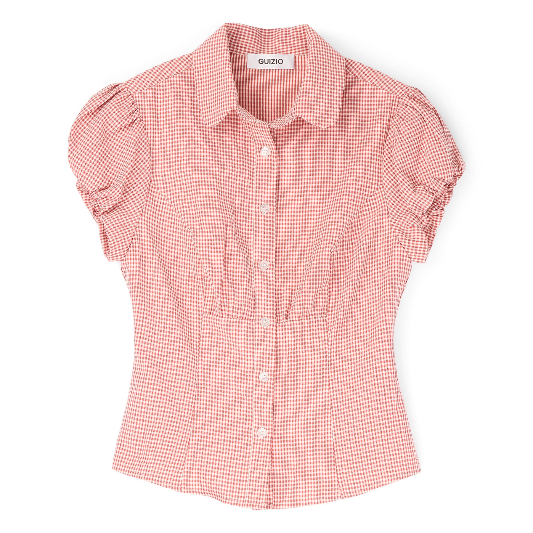 Danielle Guizio Liana Gingham Top (Red love)