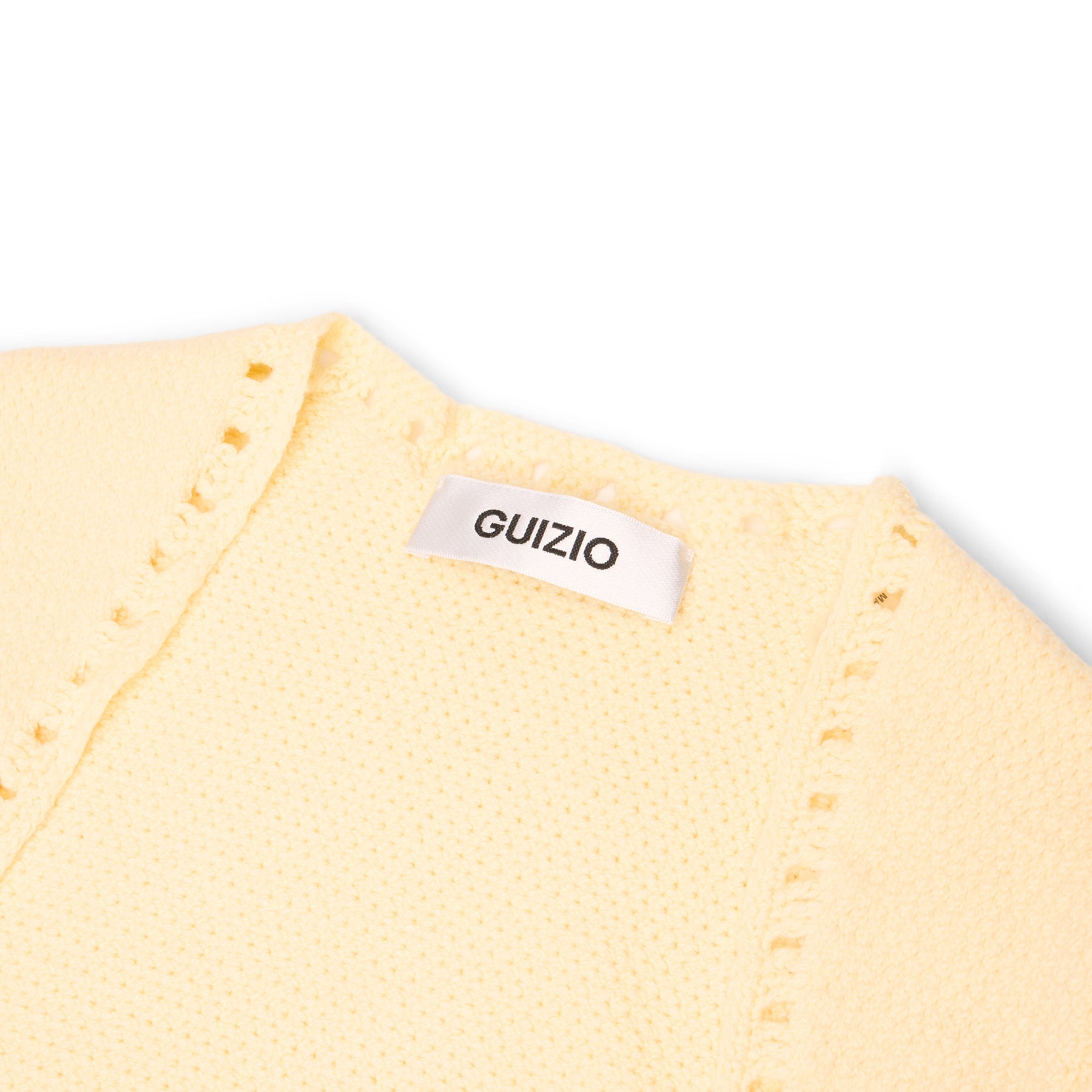 Danielle Guizio Crochet Ruffle Sleeve Bolero (Honey butter)