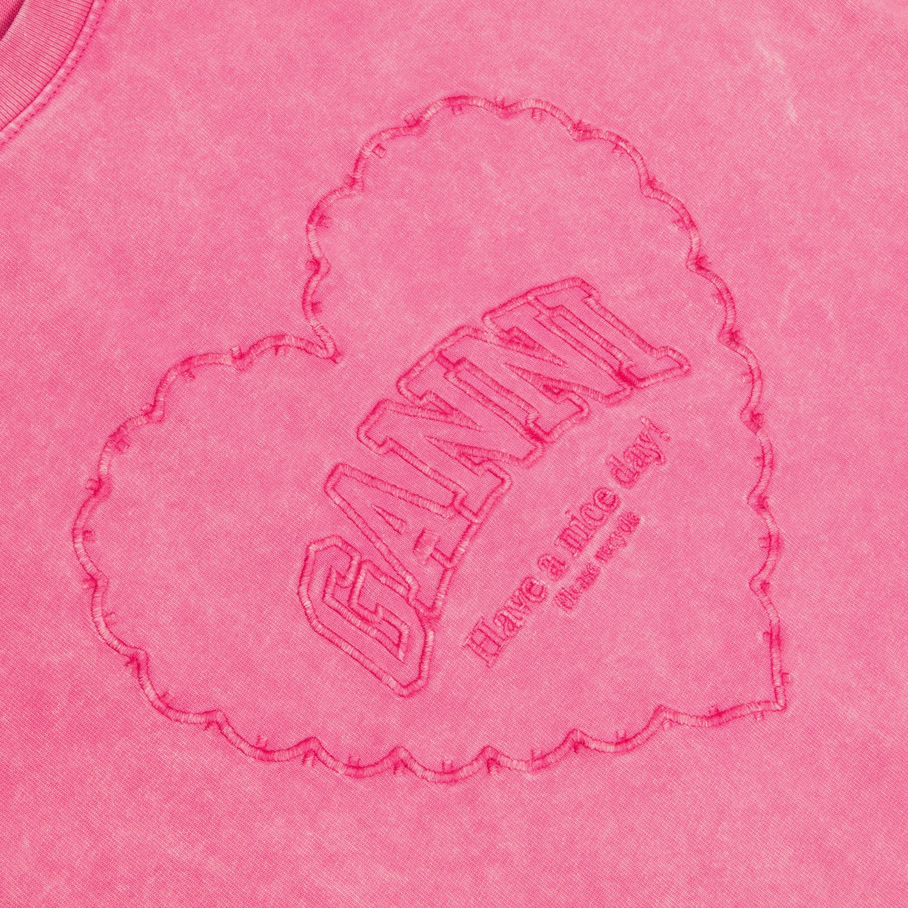 GANNI Heavy Cotton Heart T-shirt (Hot Pink)