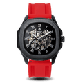 The Avalon Black + Red Silicone Strap