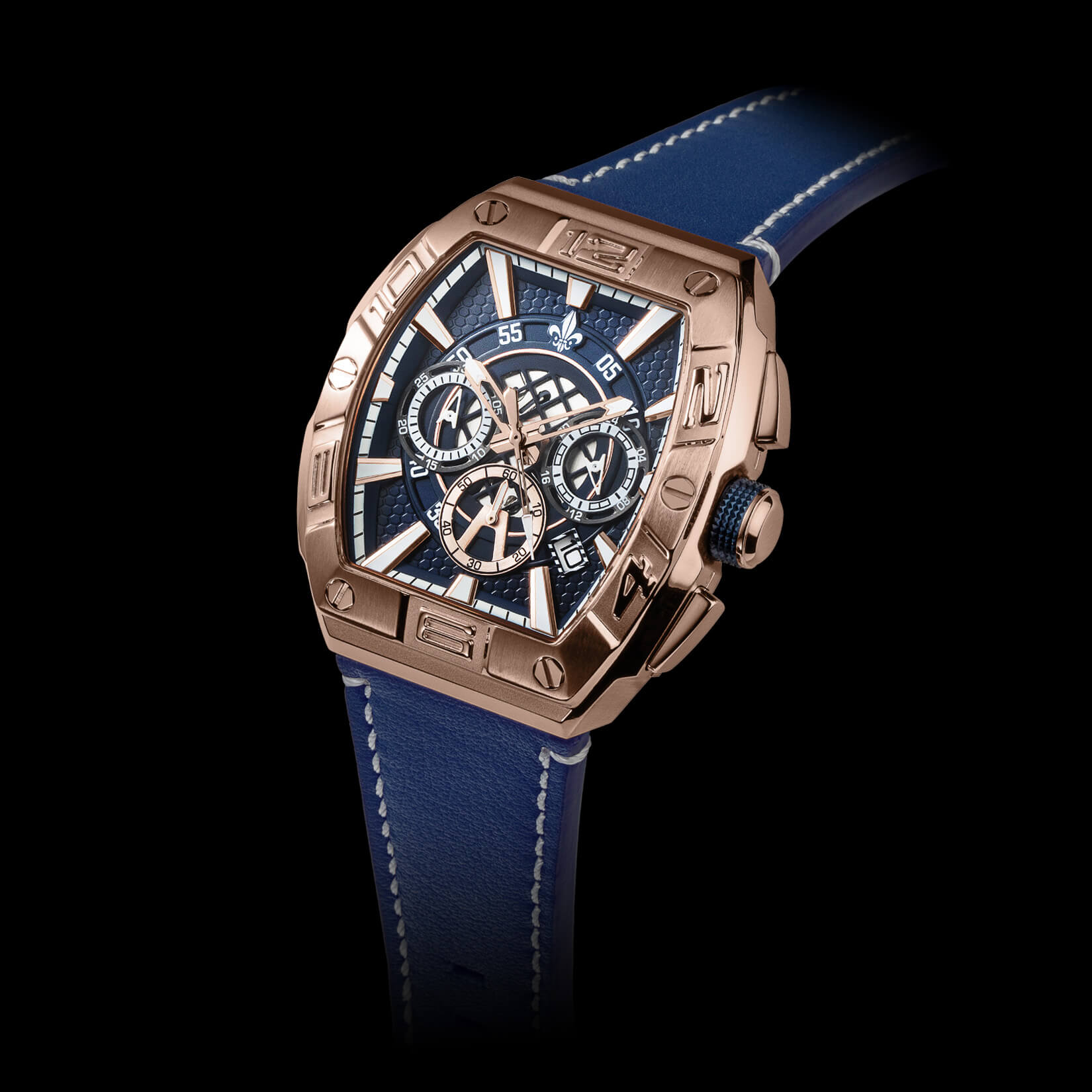 The Intrepid Chronograph - Rose Gold / Blue
