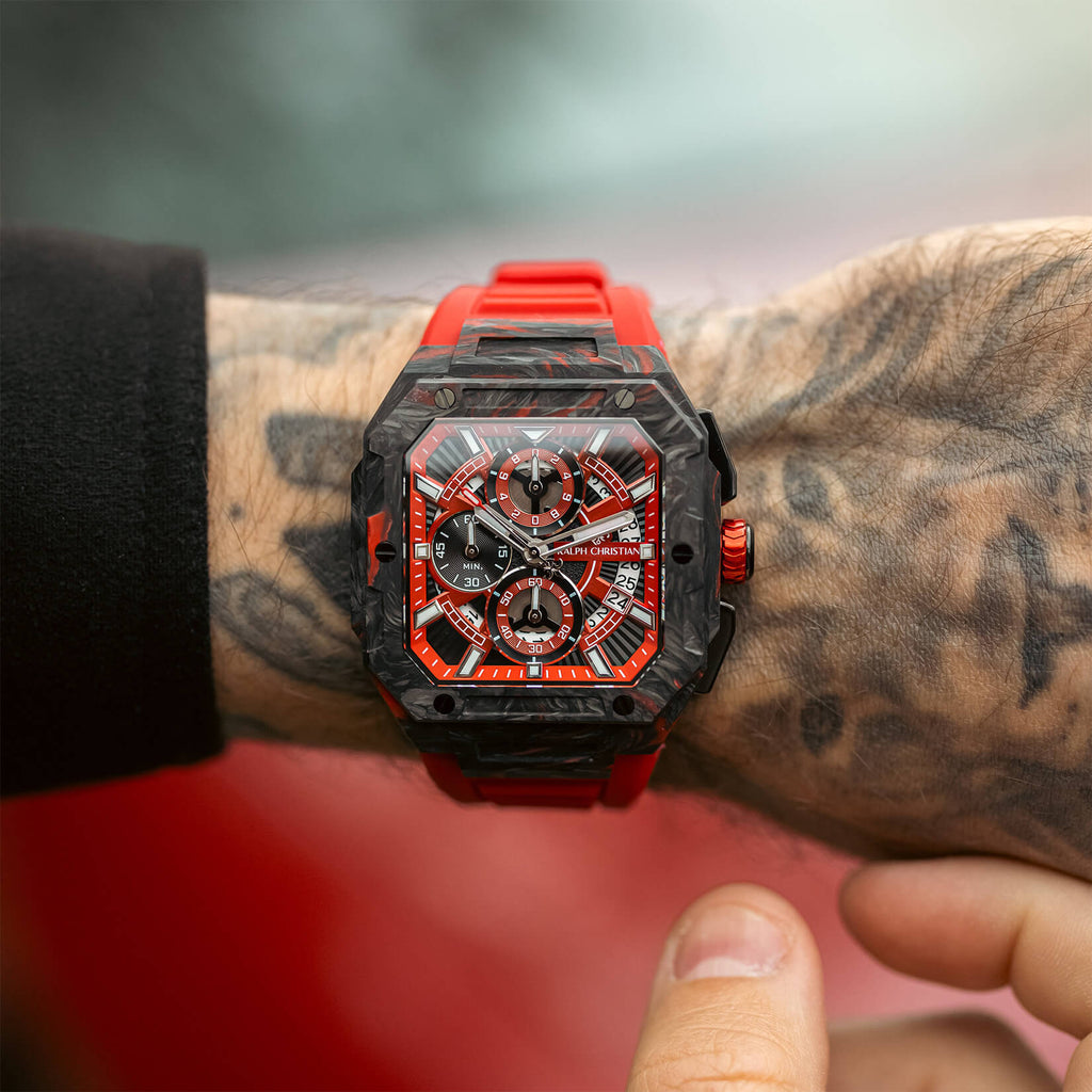 The Vanguard Carbon Chrono - Crimson Ember