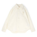 AMI Overshirt With Knitted AMI De Coeur (Blanc creme)