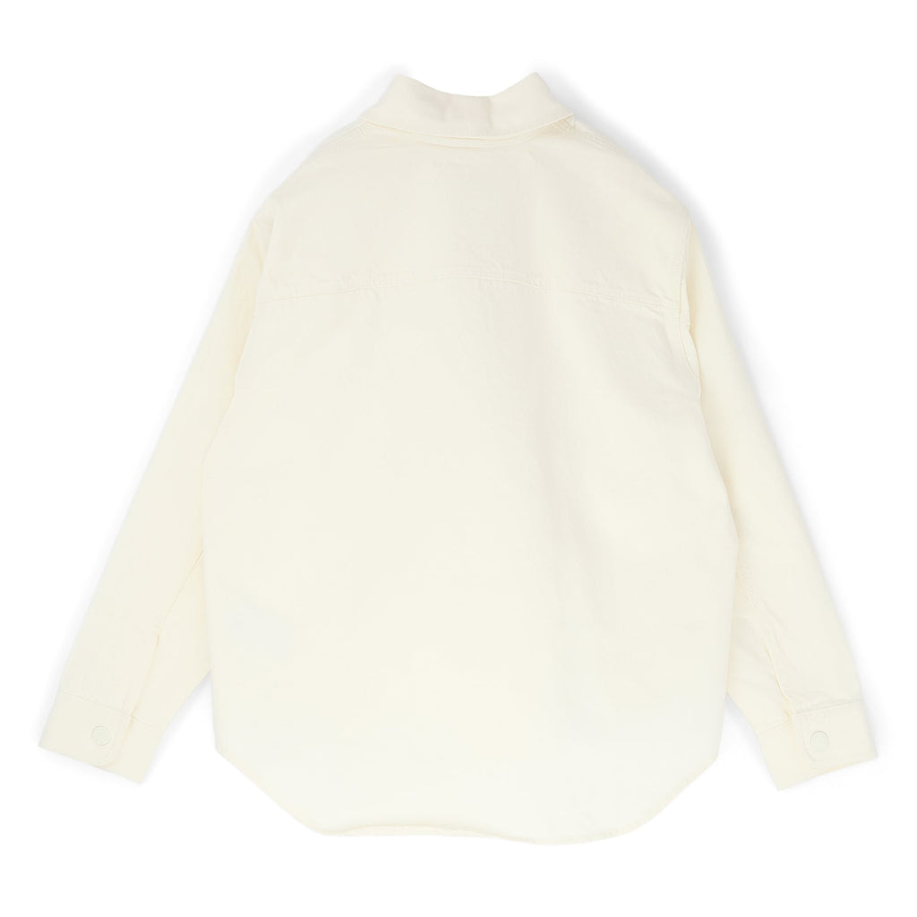 AMI Overshirt With Knitted AMI De Coeur (Blanc creme)