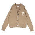 AMI Cardigan With Contrasted AMI De Coeur (Beige taupe/Ecru)