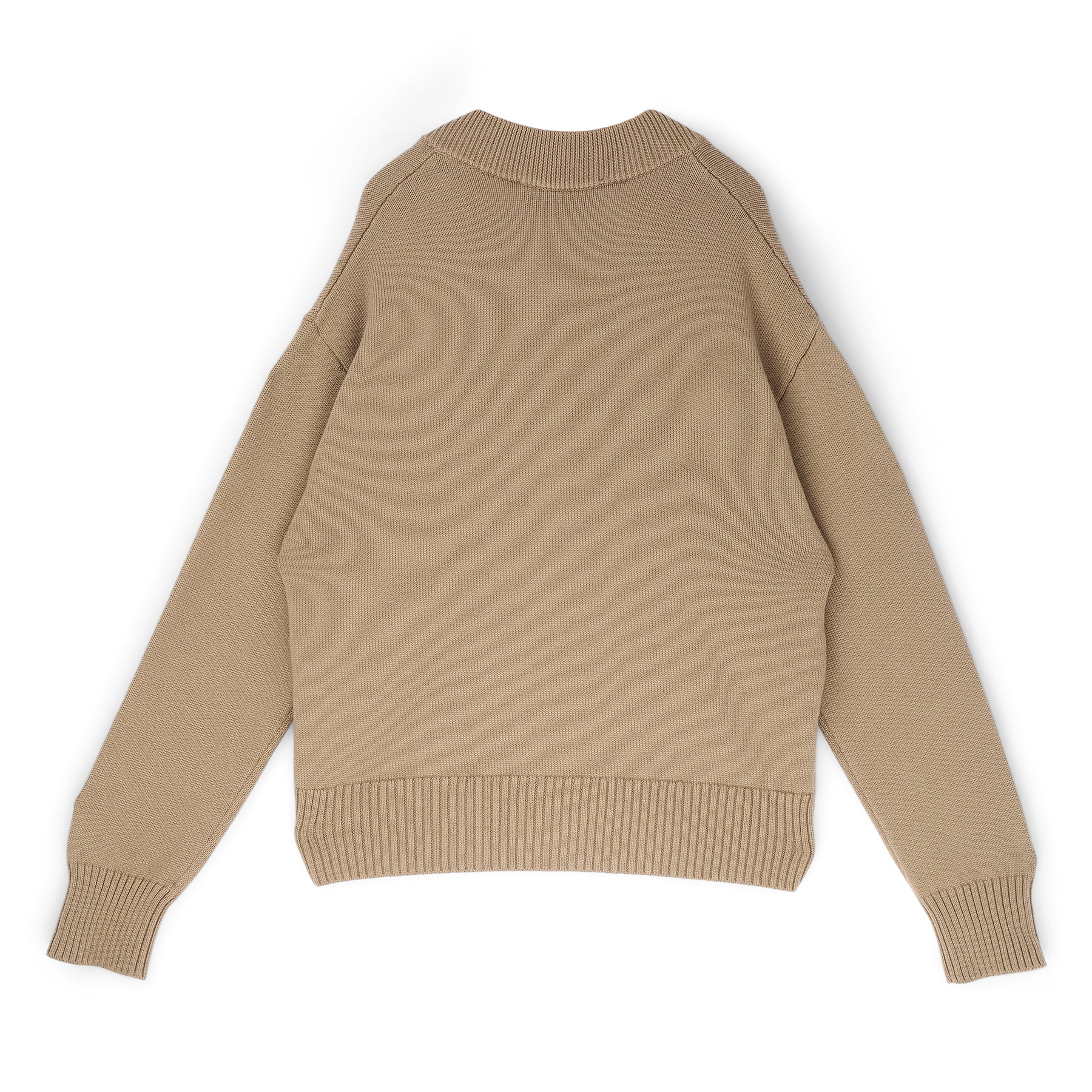 AMI Cardigan With Contrasted AMI De Coeur (Beige taupe/Ecru)